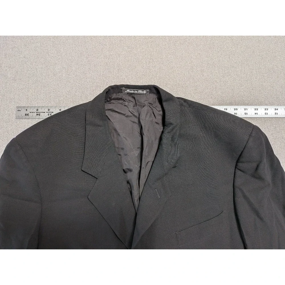Giorgio Armani Men's Black 44L Suit Jacket Pure Virgin Wool Notch Italian Prom